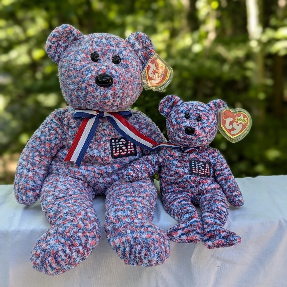 USA 2000 Beanie Buddy and Beanie Baby Ty Set - Team USA!